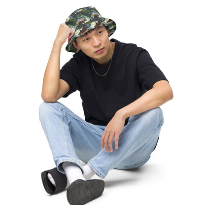 Reversible Bucket Hat - Whiskered Enigma