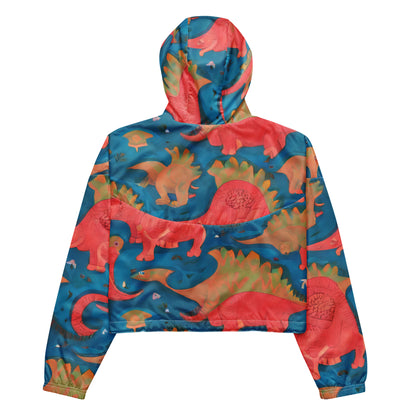Women's Cropped Windbreaker - Jurassic Jive