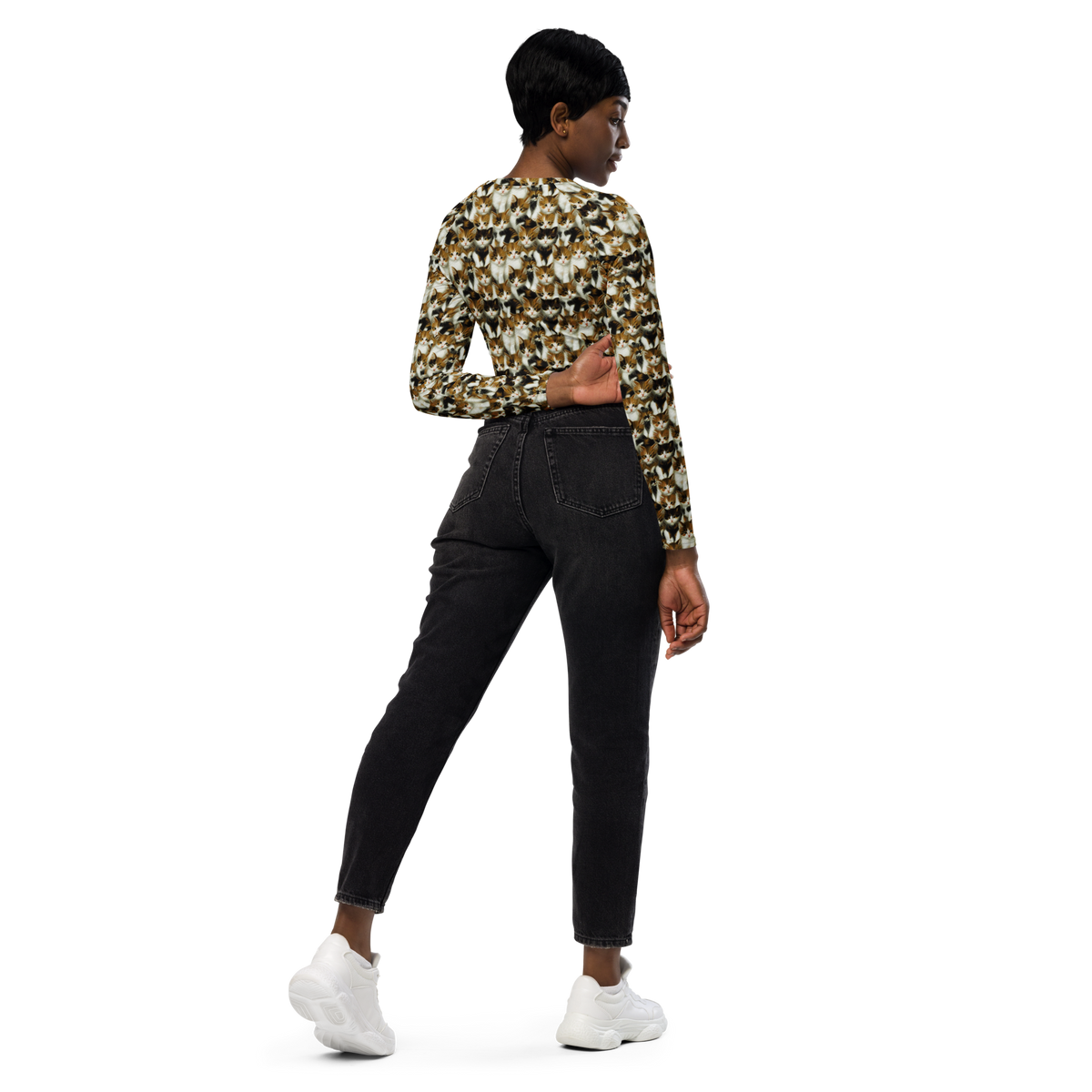 Long Sleeve Crop Top - Cuddle Chaos