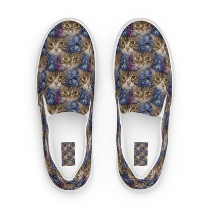 Women's Slip-On Canvas Shoes - Feline Fantasy