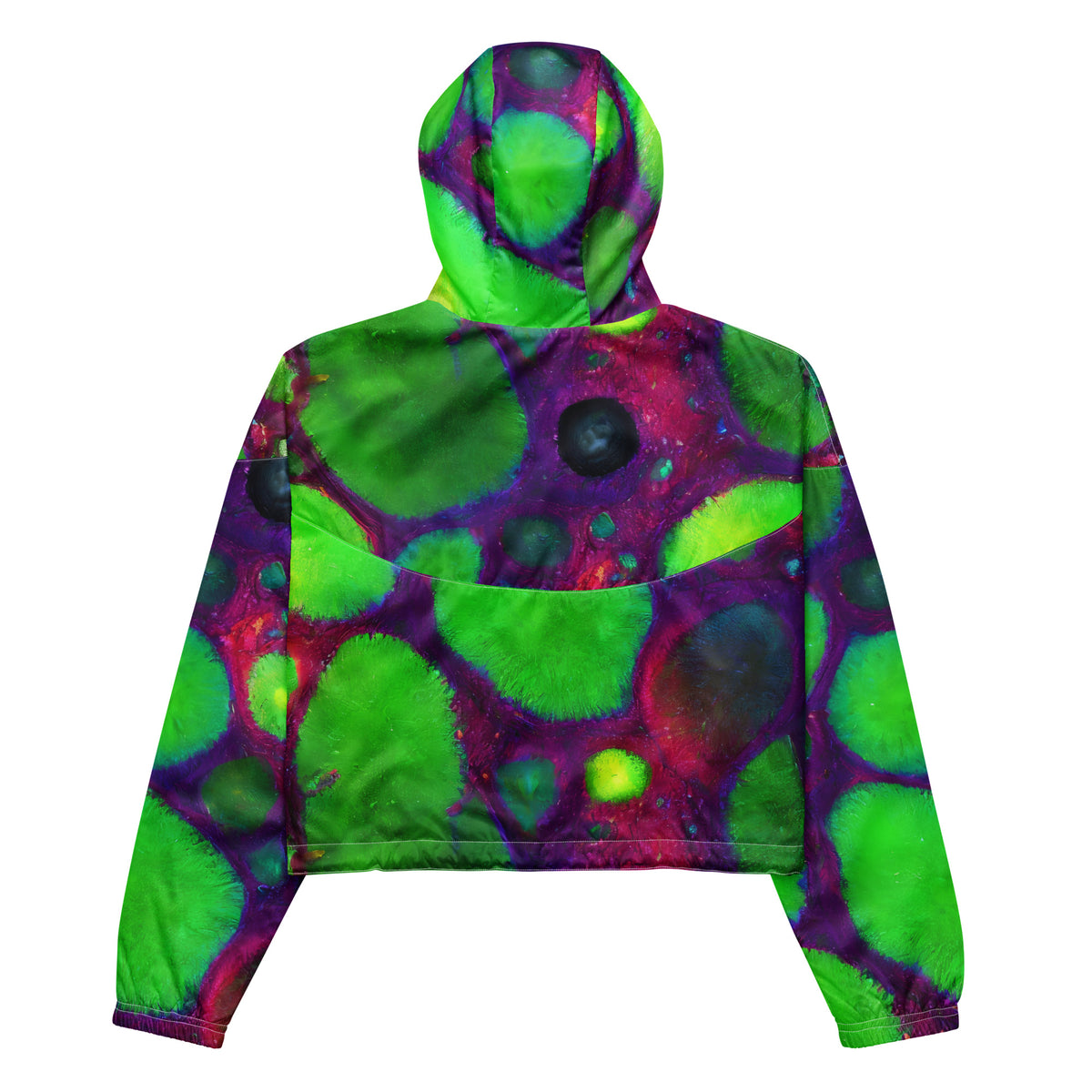 Women's Cropped Windbreaker - Acid Raindrops