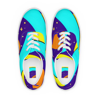Women's Lace-Up Canvas Shoes - Stellar Swirl