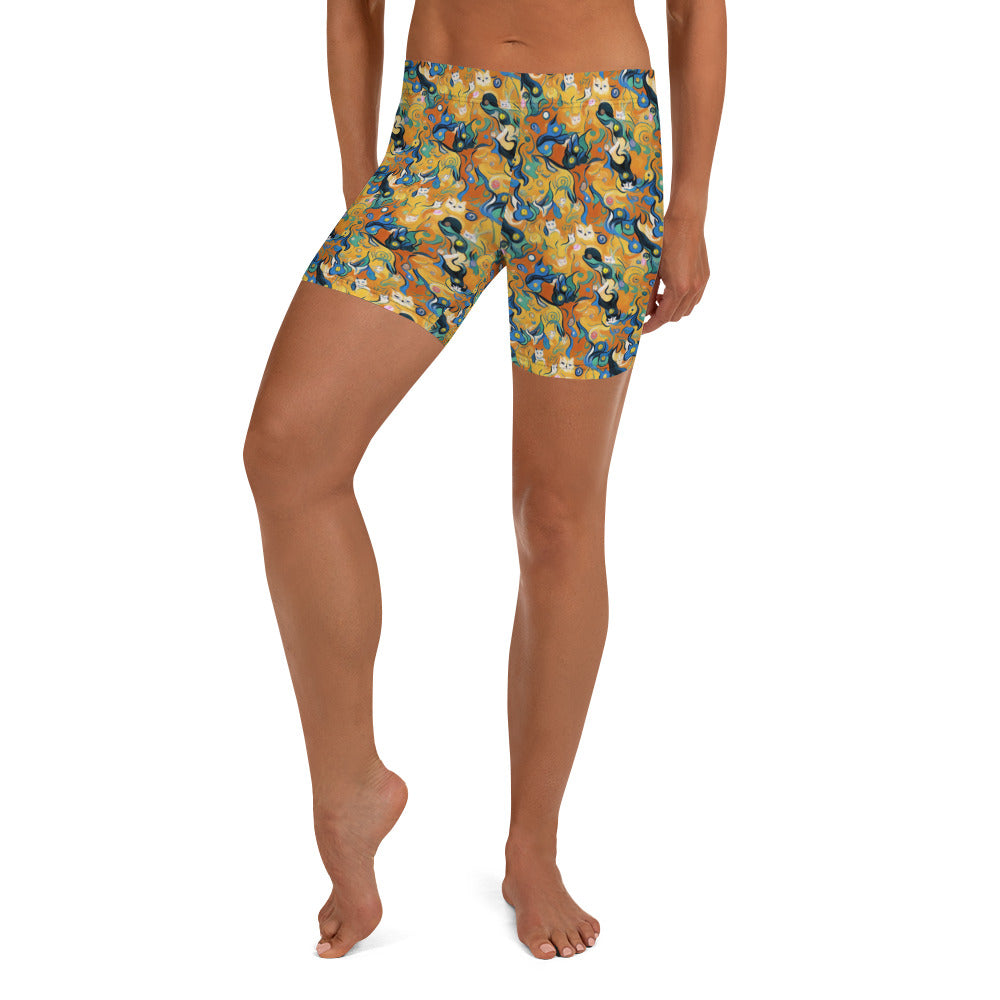 Shorts - Whimsical Feline Dance