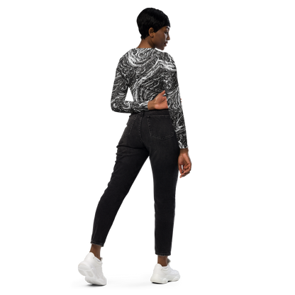 Long Sleeve Crop Top - Nebulous Night