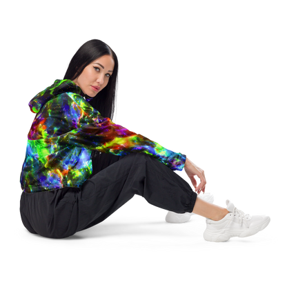 Women's Cropped Windbreaker - Neer Nebula