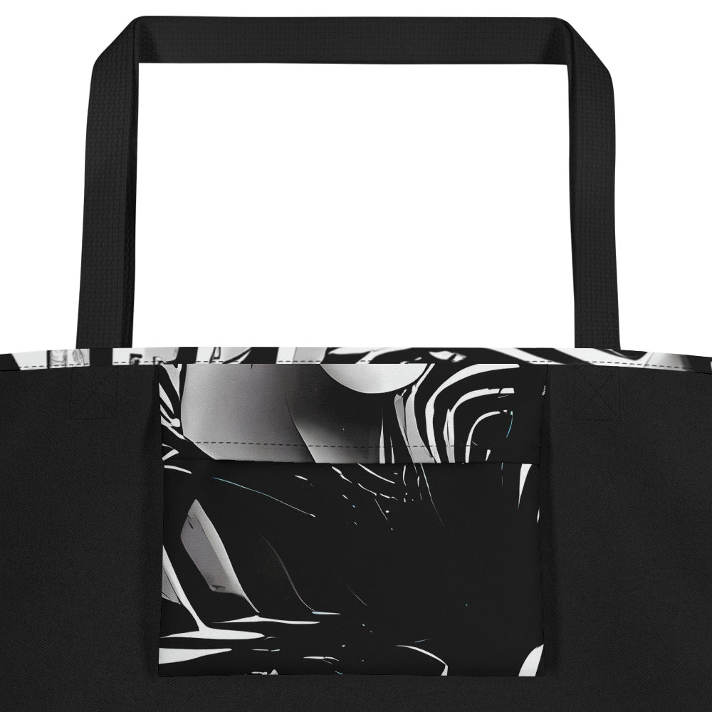 Large Tote Bag w/ Pocket - Illusion Vortex