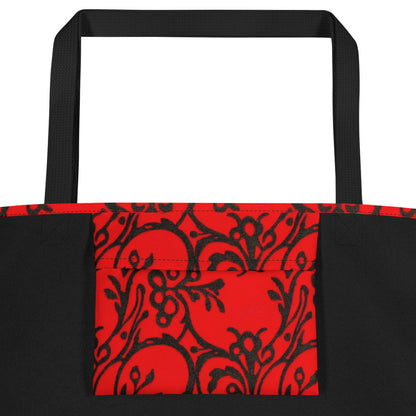 Large Tote Bag w/ Pocket - Scarlet Enigma