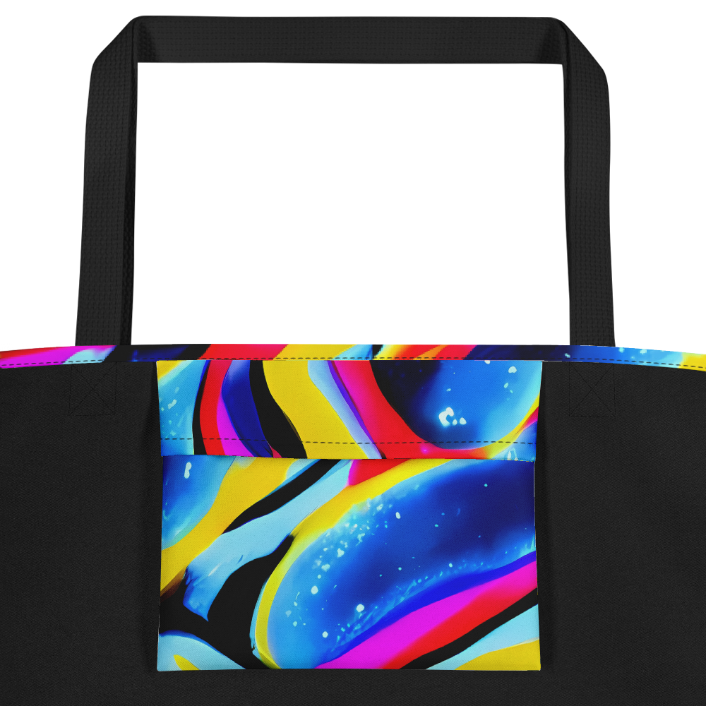 Large Tote Bag w/ Pocket - Electric Dreamscape