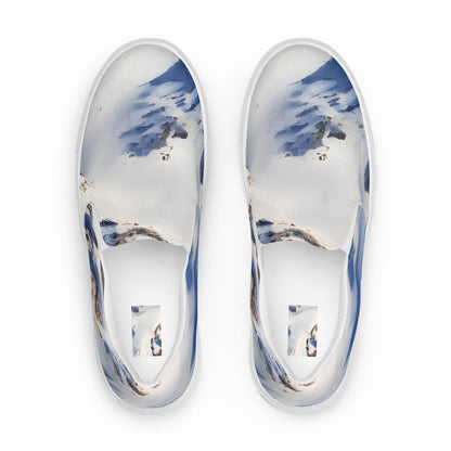 Men's Slip-On Canvas Shoes - Snowlit Peaks
