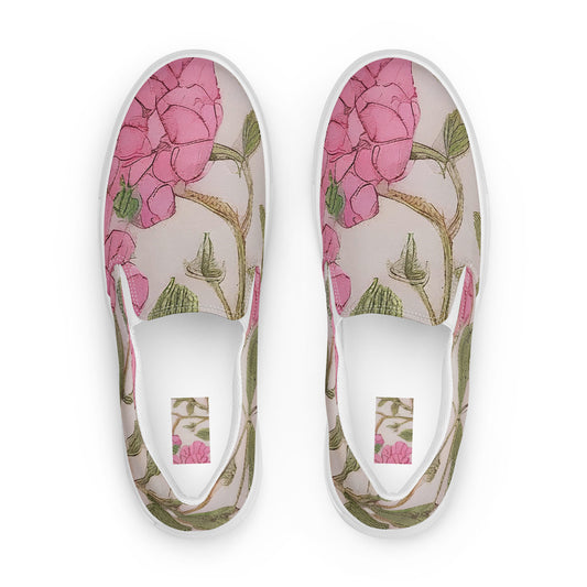Men's Slip-On Canvas Shoes - Blossom Symphony