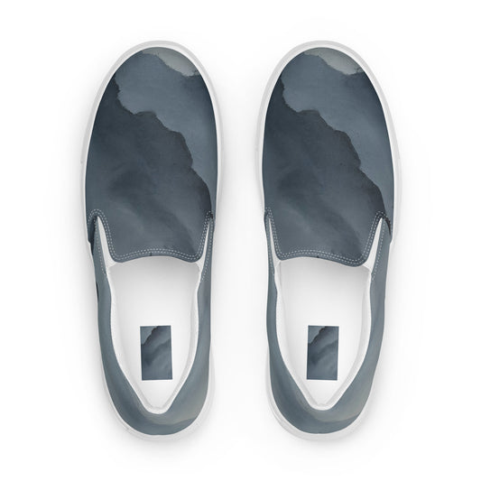 Men's Slip-On Canvas Shoes - Misty Mountain Harmony