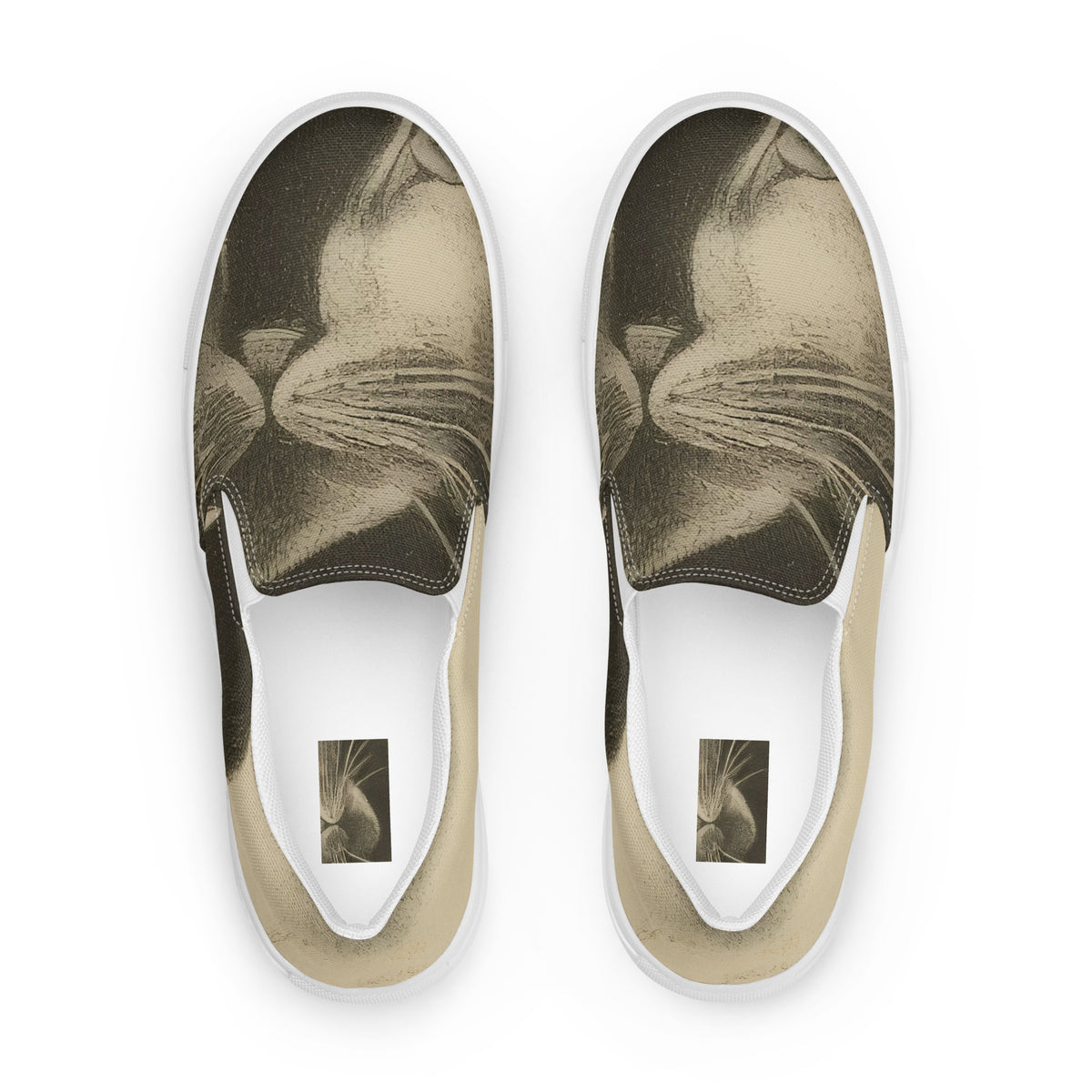 Men's Slip-On Canvas Shoes - Feline Symphony