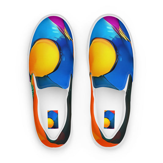 Men's Slip-On Canvas Shoes - Galactic Jigsaw