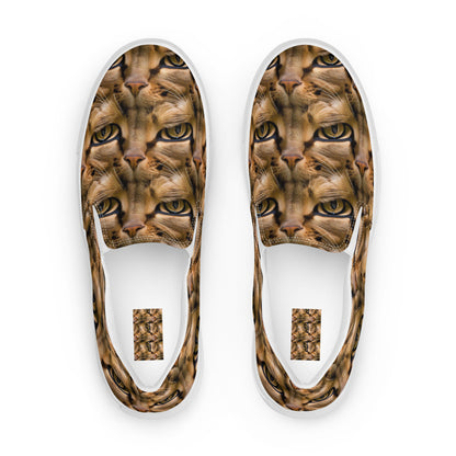 Men's Slip-On Canvas Shoes - Feline Whisper
