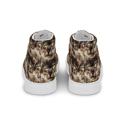 Women's High Top Canvas Shoes - Feline Reverie