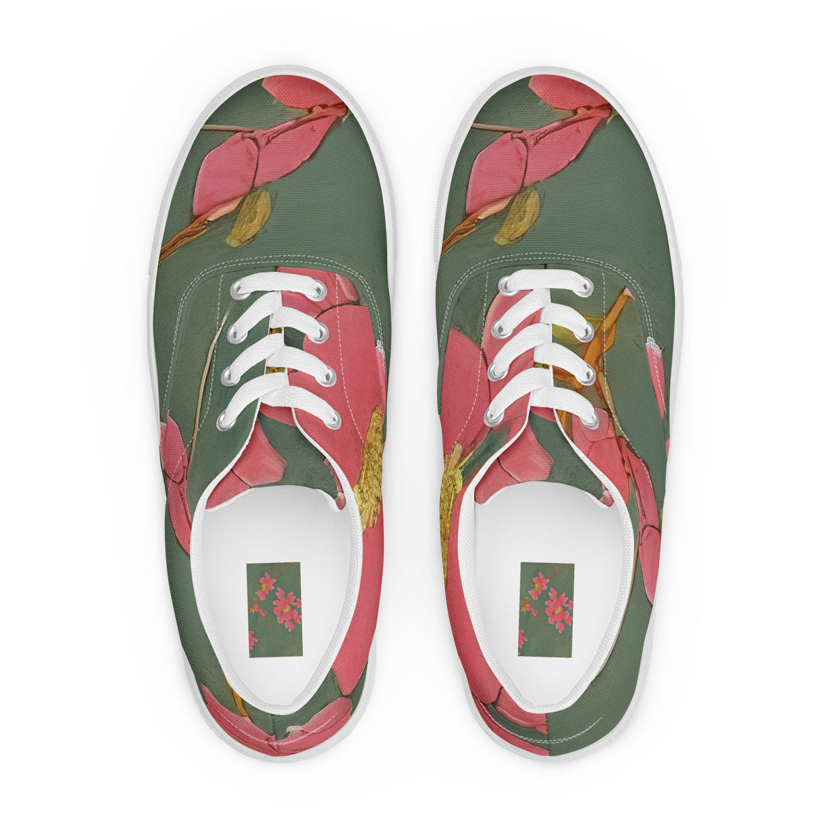 Men's Lace-Up Canvas Shoes - Petal Symphony