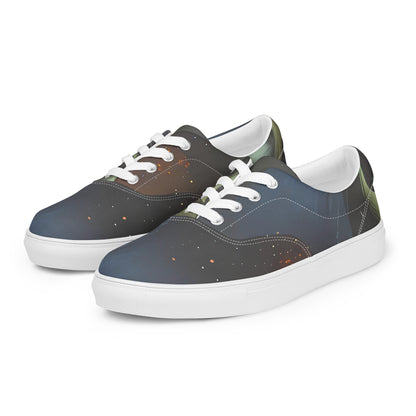 Women's Lace-Up Canvas Shoes - Ethereal Echoes