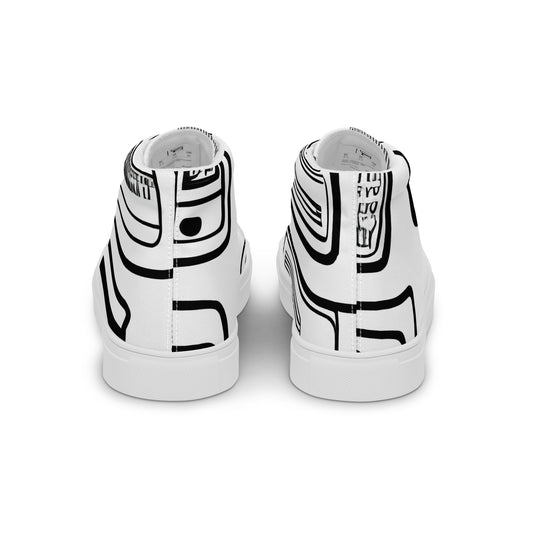 Women's High Top Canvas Shoes - Techno Echo