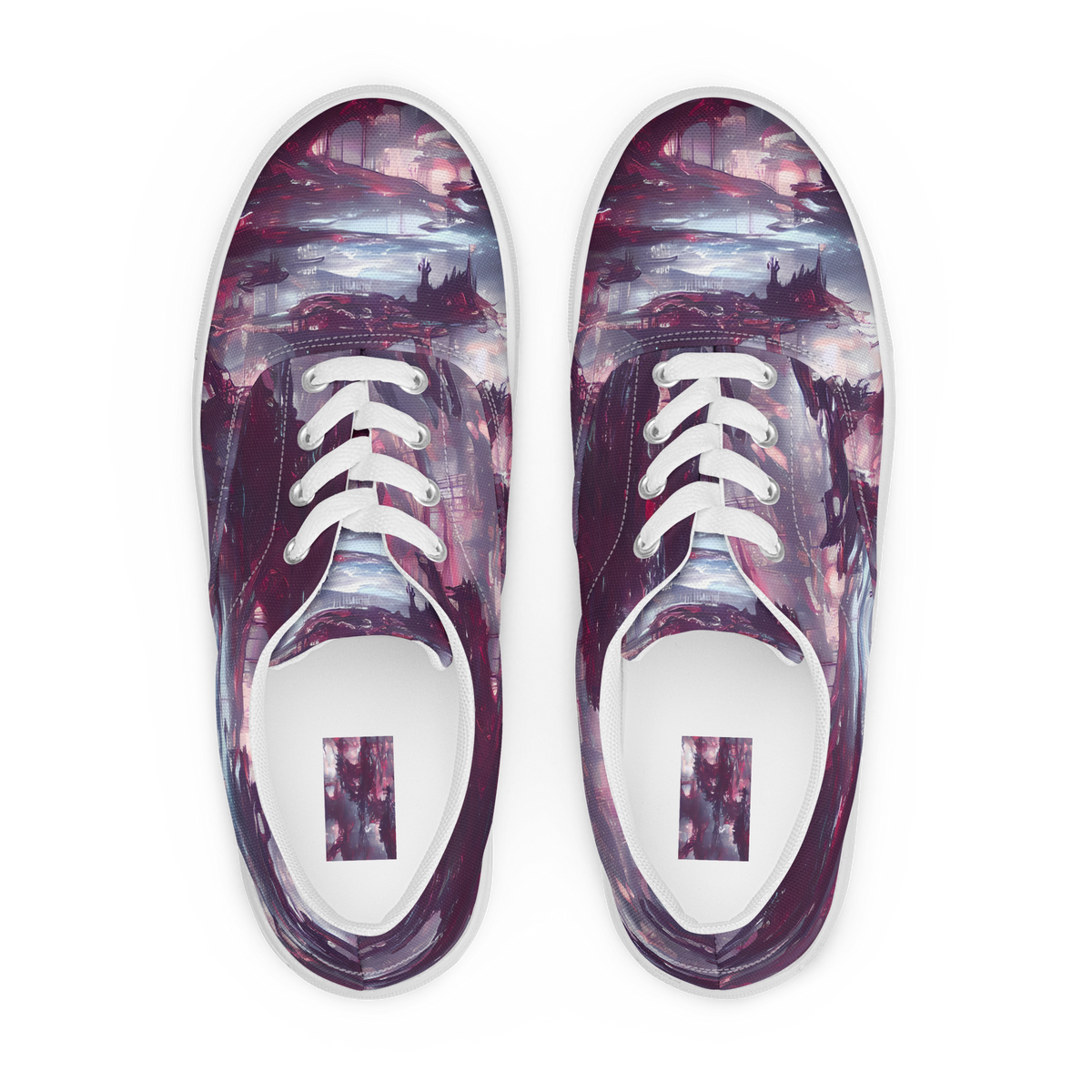 Women's Lace-Up Canvas Shoes - Twilight Fortresses