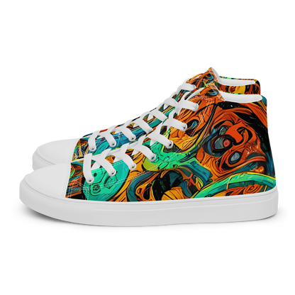 Men's High Top Canvas Shoes - Flaming Mirage