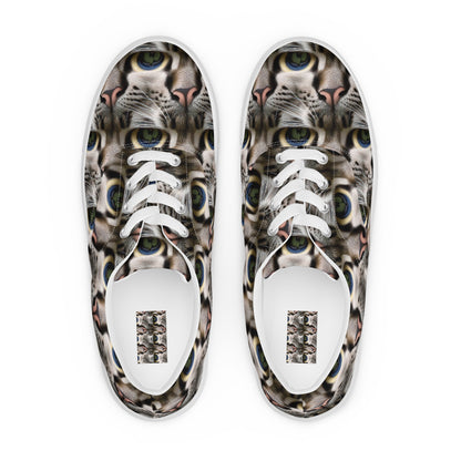 Men's Lace-Up Canvas Shoes - Feline Mirage
