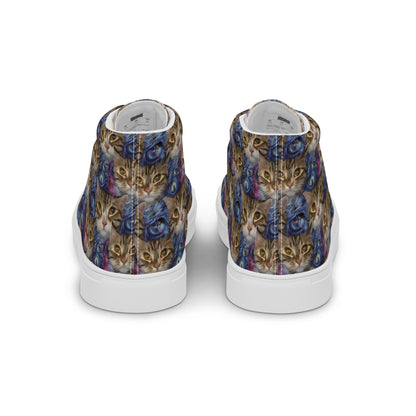 Men's High Top Canvas Shoes - Feline Fantasy
