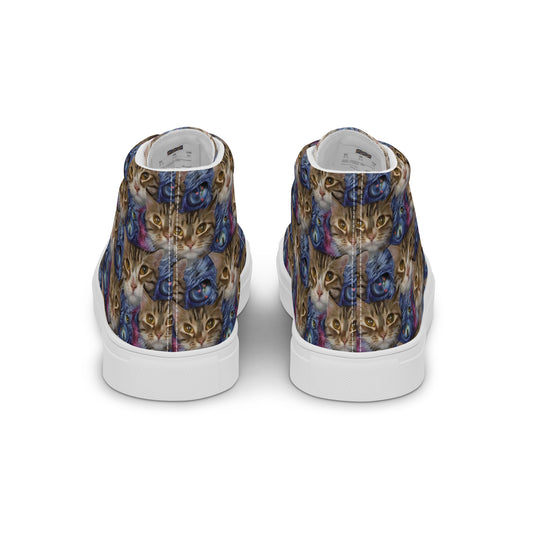 Men's High Top Canvas Shoes - Feline Fantasy