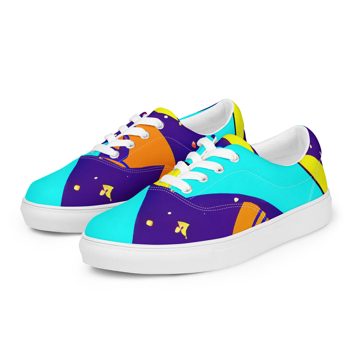 Women's Lace-Up Canvas Shoes - Stellar Swirl