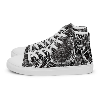 Men's High Top Canvas Shoes - Nexus of Lines