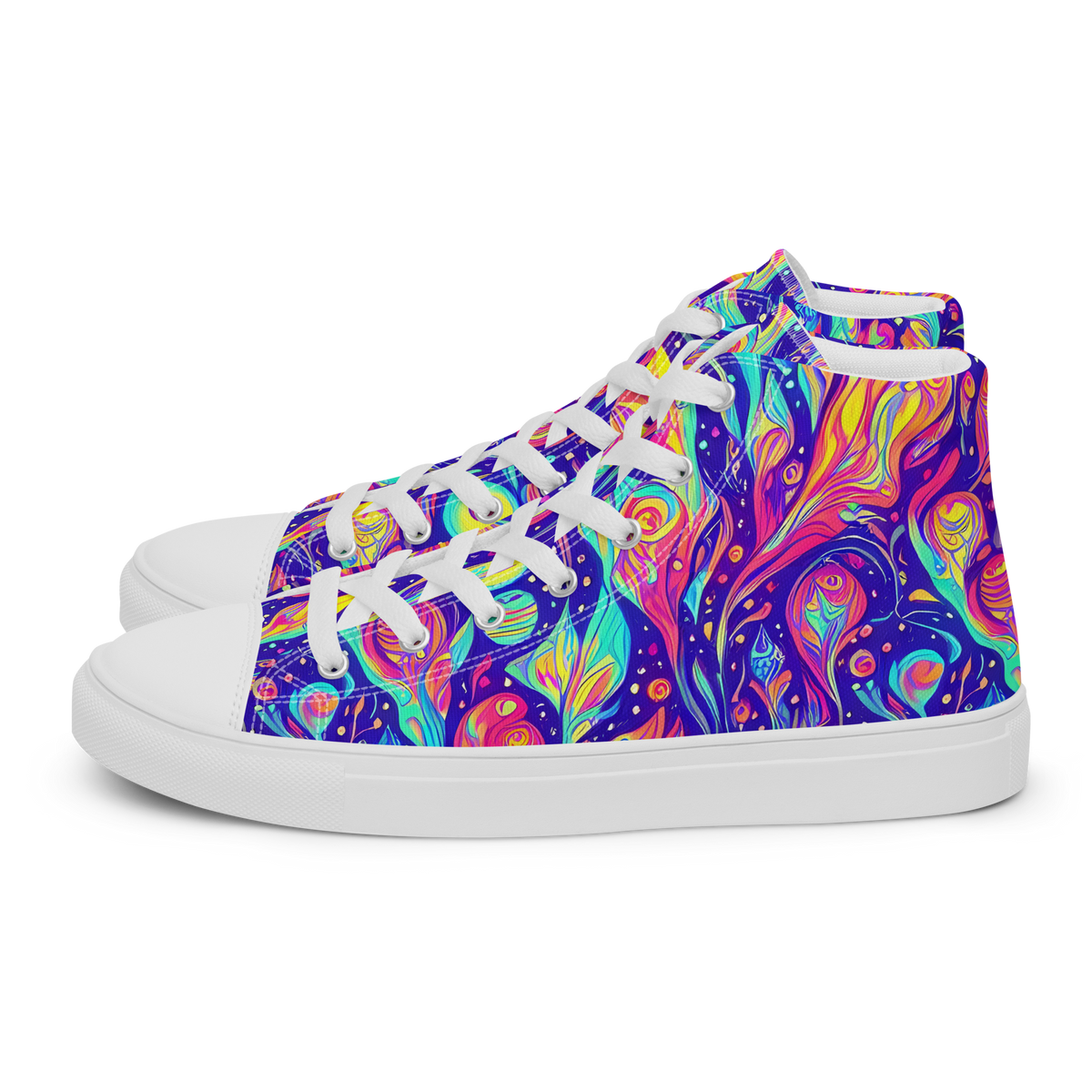 Men's High Top Canvas Shoes - Mystic Petal Dance