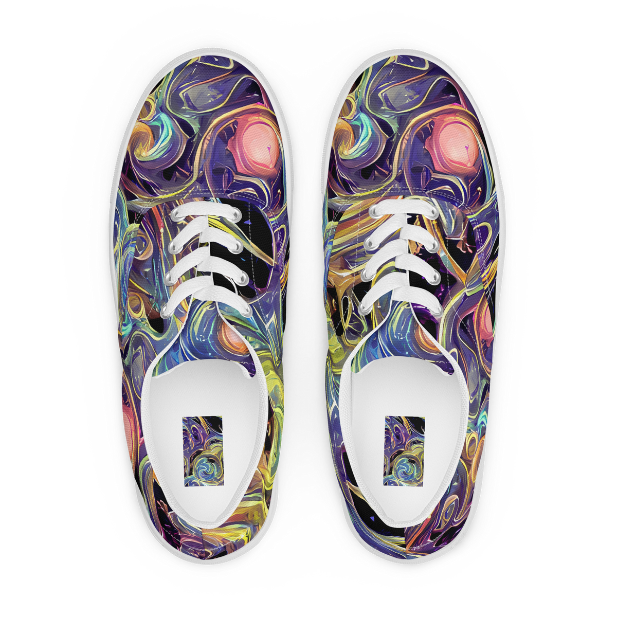 Men's Lace-Up Canvas Shoes - Lebacq Swirl