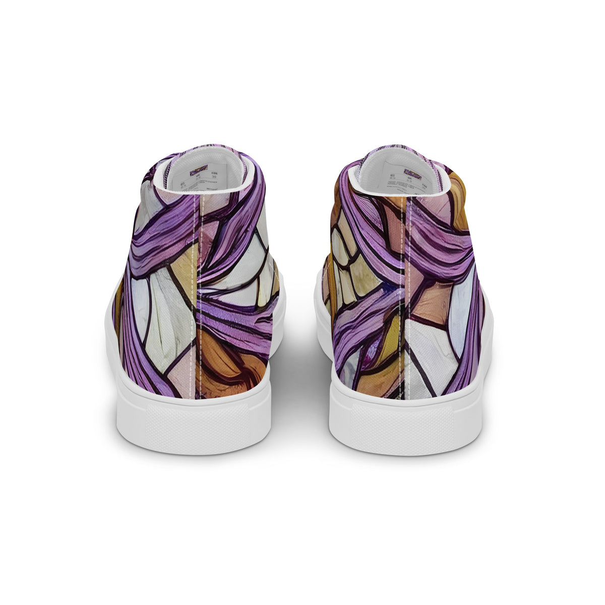 Men's High Top Canvas Shoes - Stained Glass Whirl