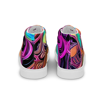 Women's High Top Canvas Shoes - Neon Drizzle