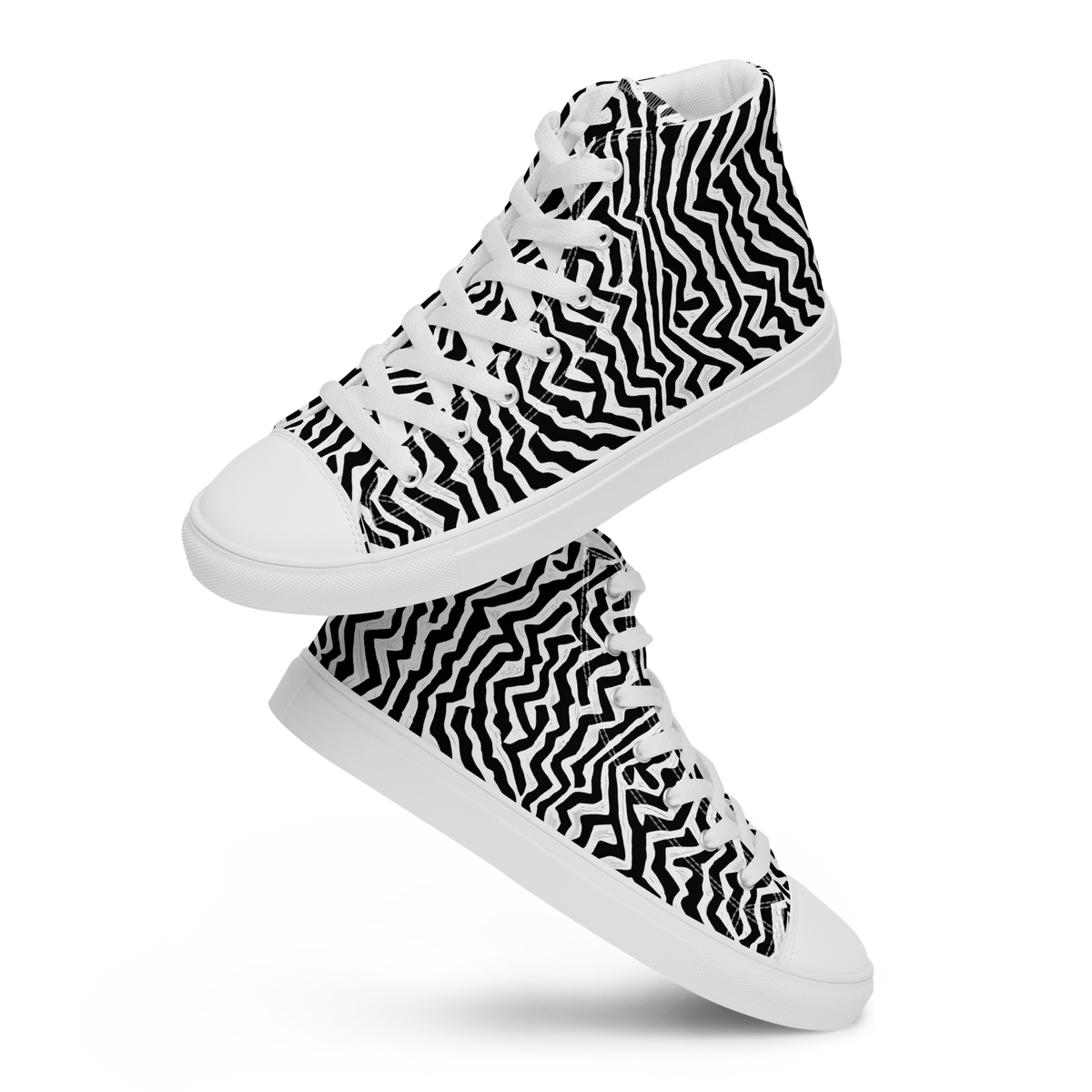 Women's High Top Canvas Shoes - Static Swirl