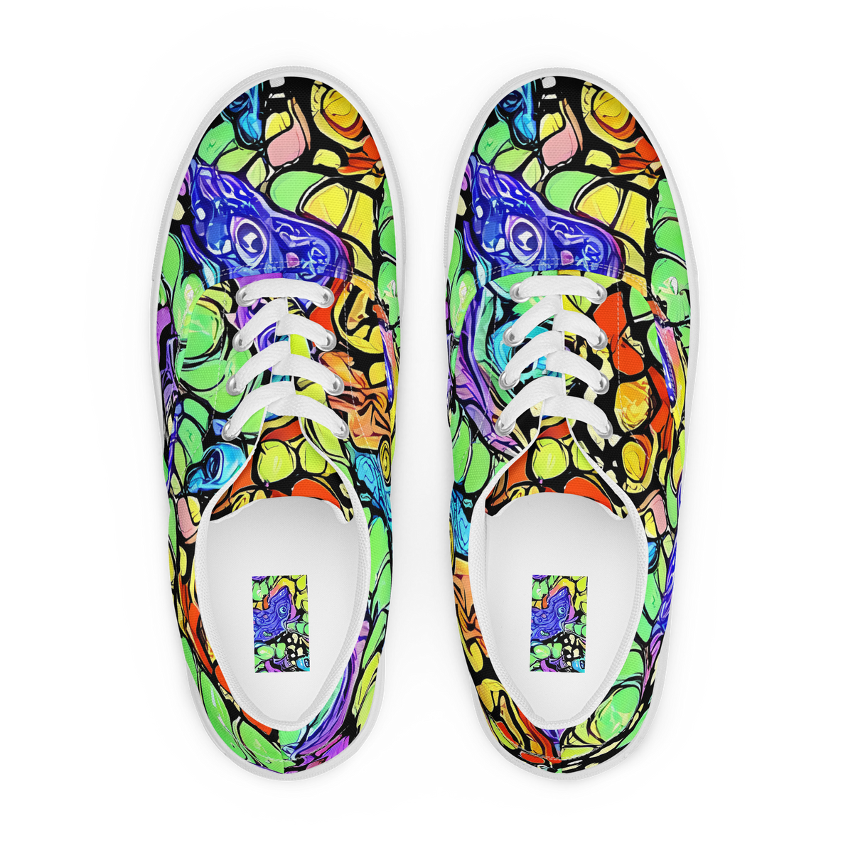 Men's Lace-Up Canvas Shoes - Frostwork Fantasy