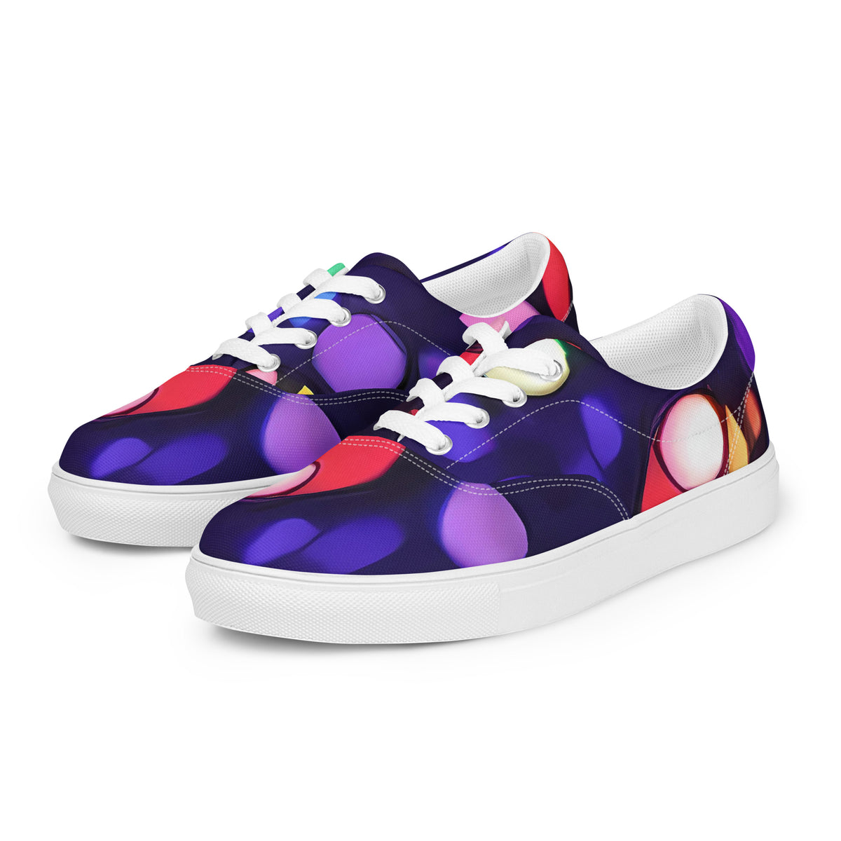 Women's Lace-Up Canvas Shoes - Bubble Fantasia