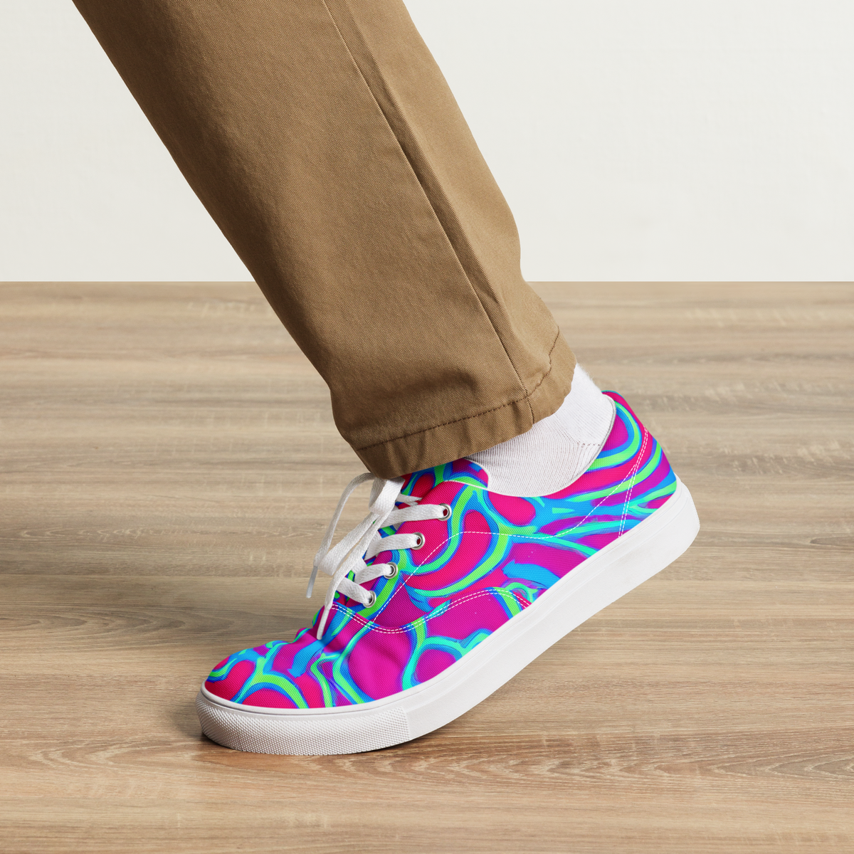 Men's Lace-Up Canvas Shoes - Aquatic Ember