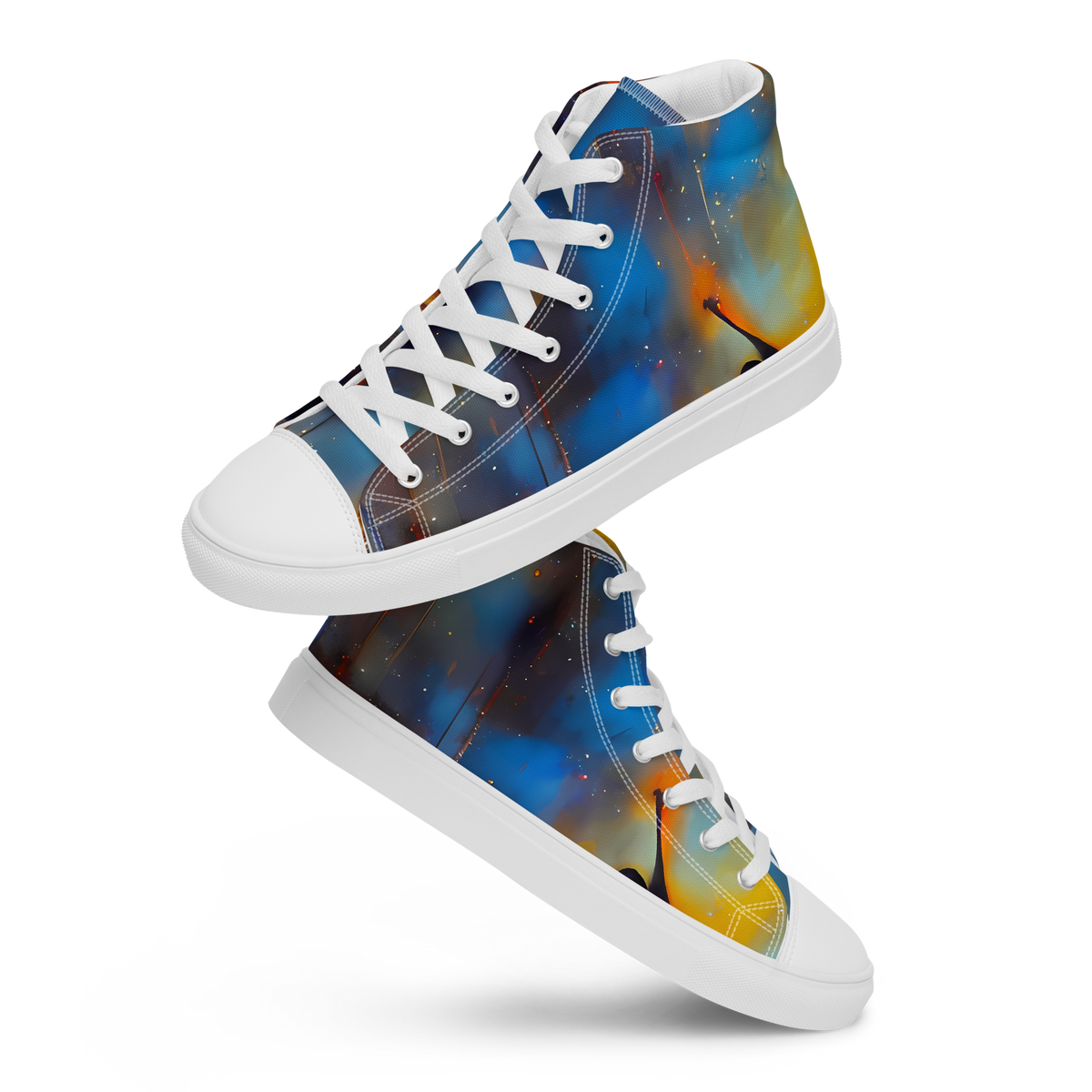 Men's High Top Canvas Shoes - Cobalt Vogue