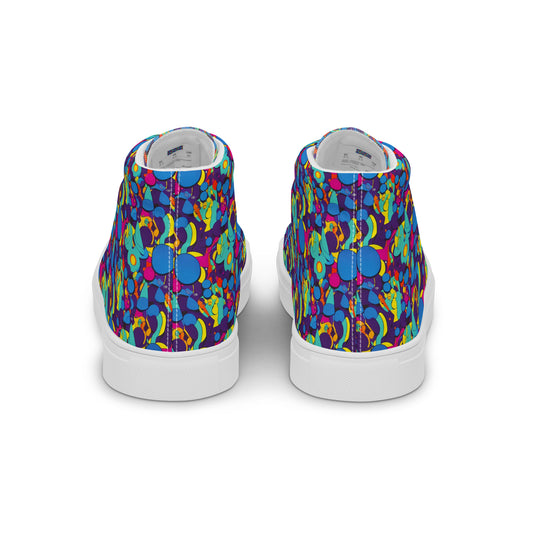 Men's High Top Canvas Shoes - Psychedelic Harmony