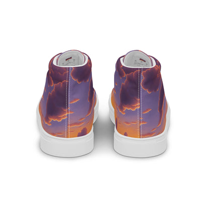 Men's High Top Canvas Shoes - Cotton Candy Dreams