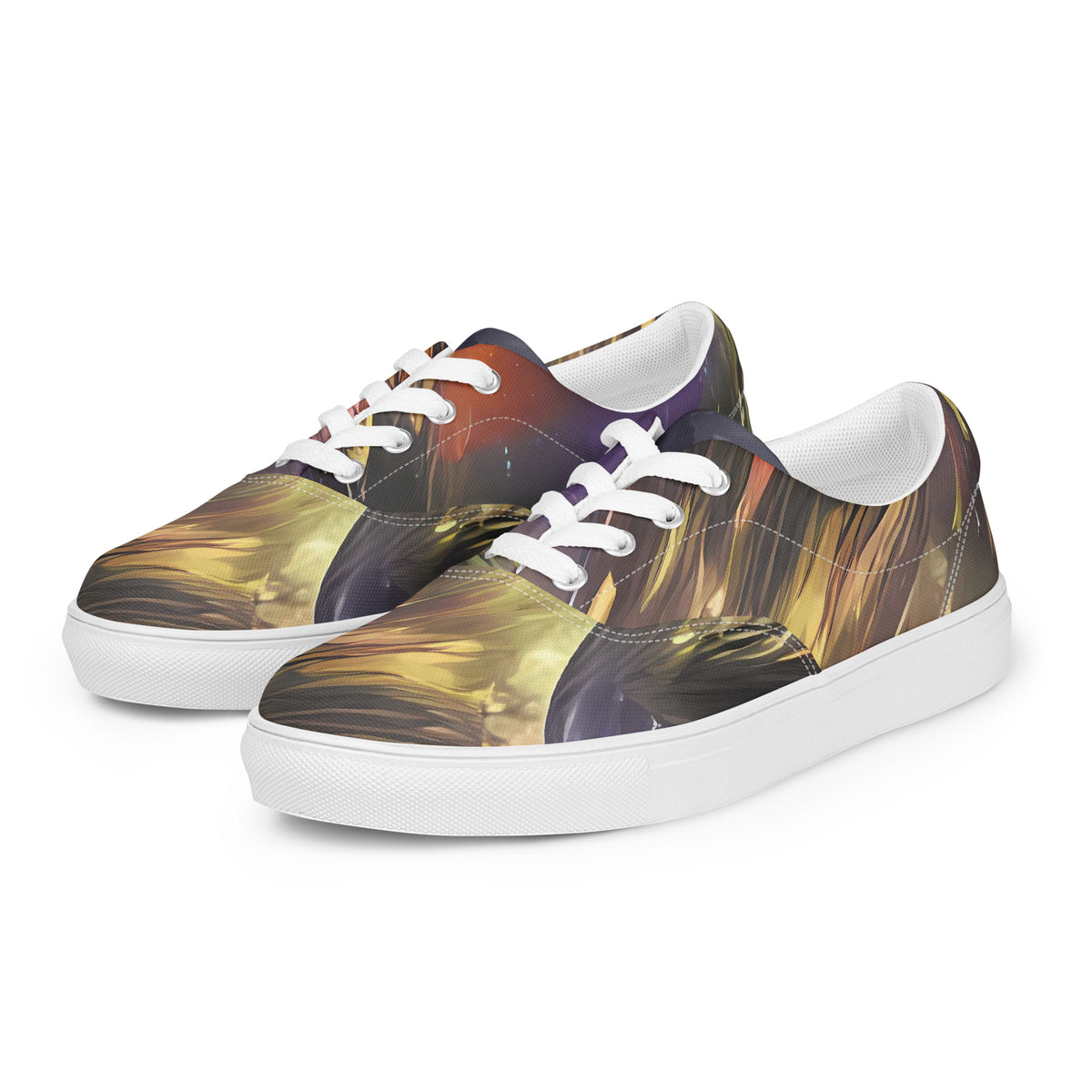 Women's Lace-Up Canvas Shoes - Orbiting Embers