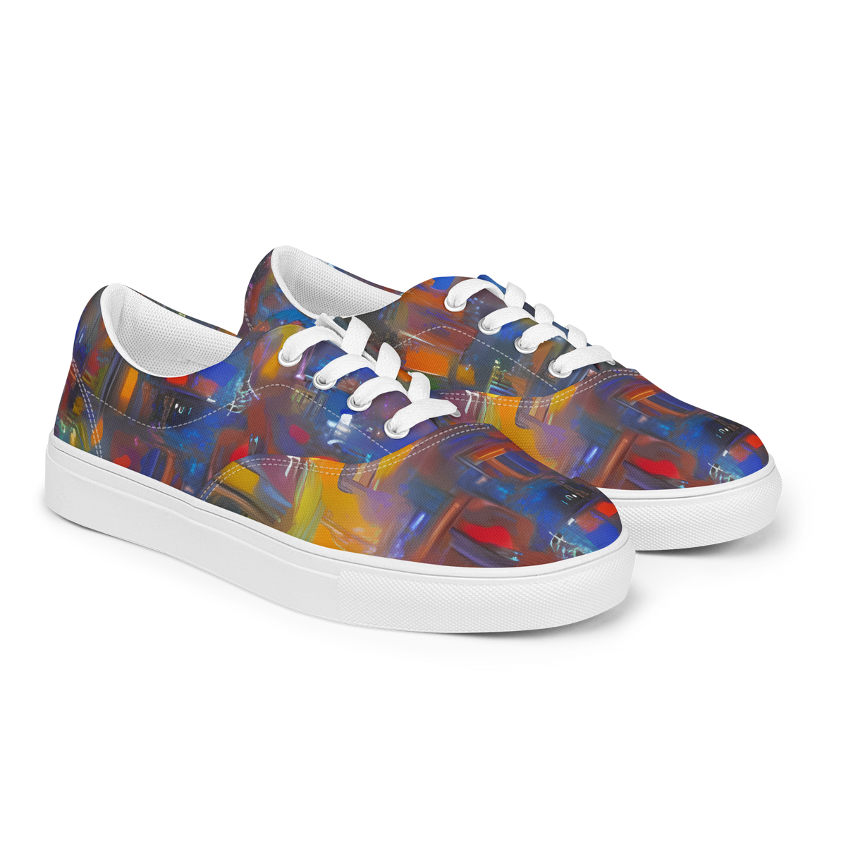 Men's Lace-Up Canvas Shoes - Abstract Conflux