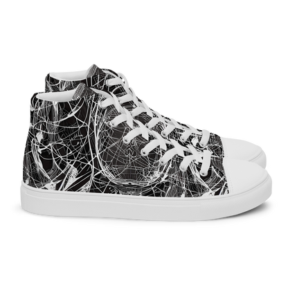 Men's High Top Canvas Shoes - Nexus of Lines