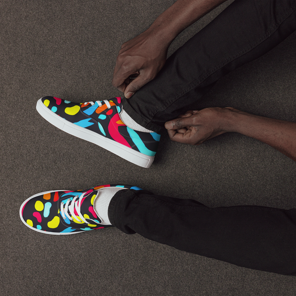 Men's Lace-Up Canvas Shoes - Midnight Stream