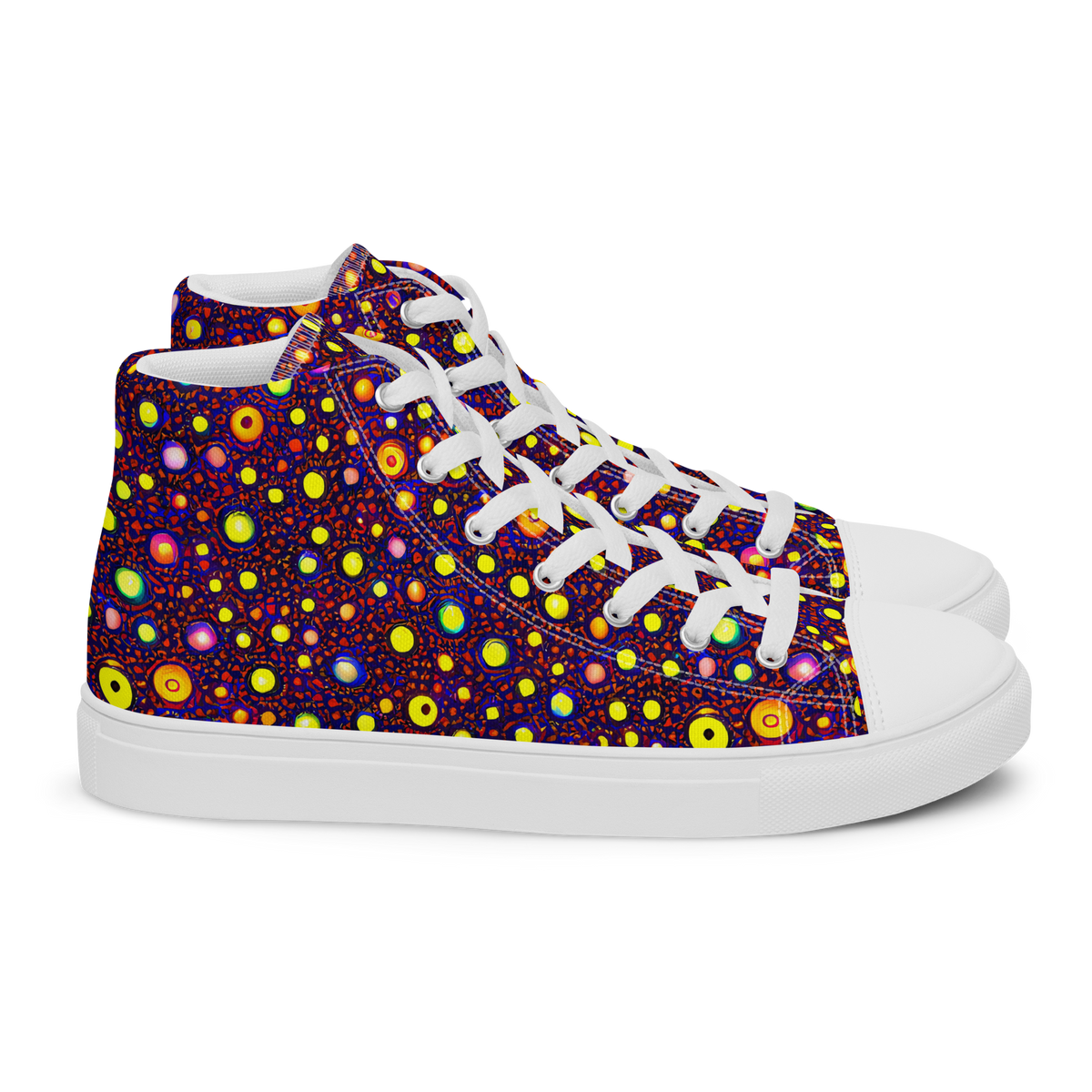 Men's High Top Canvas Shoes - Cosmic Dotscape