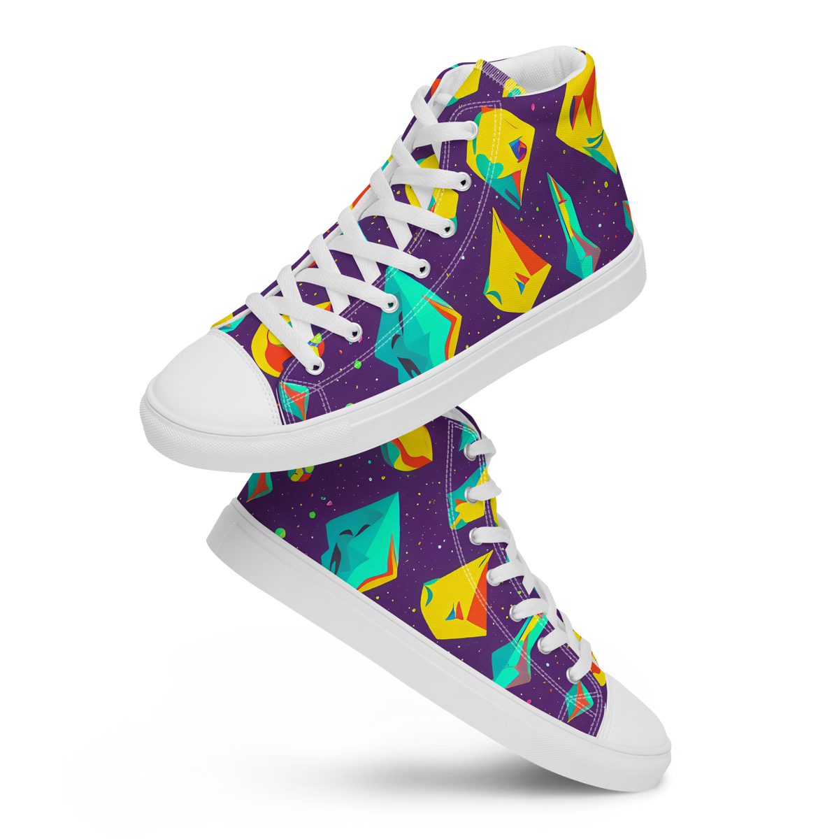 Women's High Top Canvas Shoes - Cascading Prism