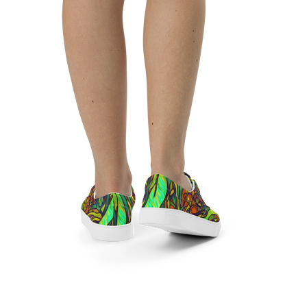 Women's Lace-Up Canvas Shoes - Cosmic Garden
