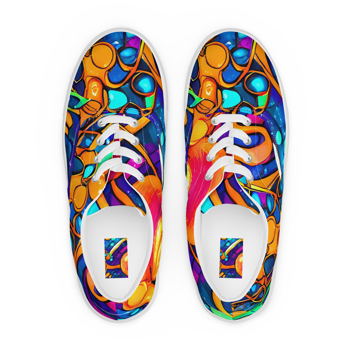 Men's Lace-Up Canvas Shoes - Iridescent Nebula