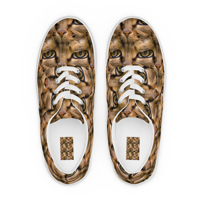 Women's Lace-Up Canvas Shoes - Feline Whisper