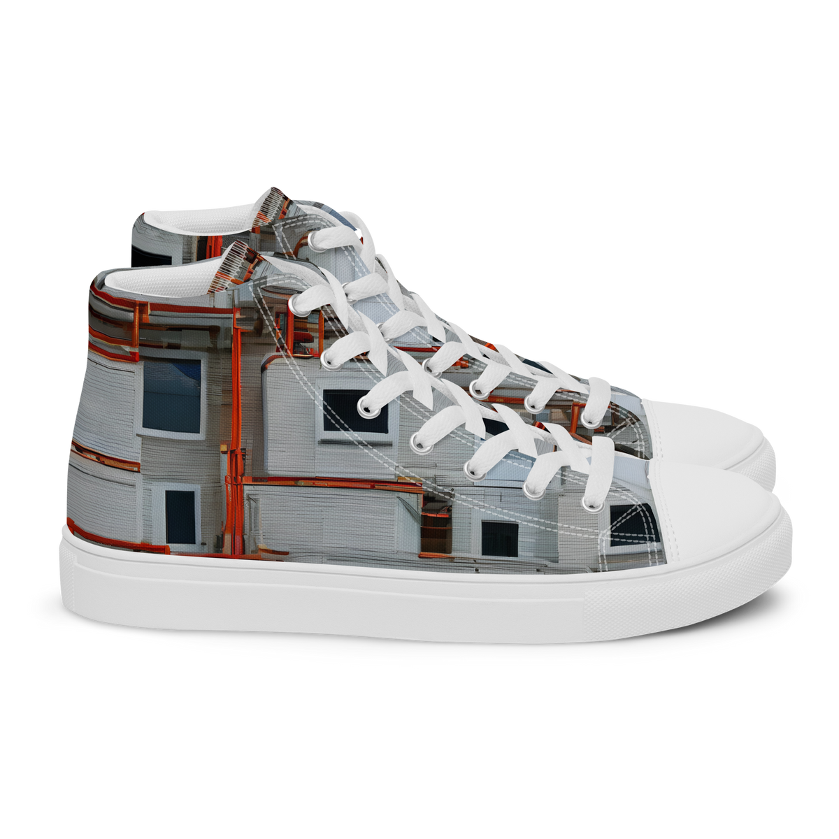 Women's High Top Canvas Shoes - Industrial Reverie